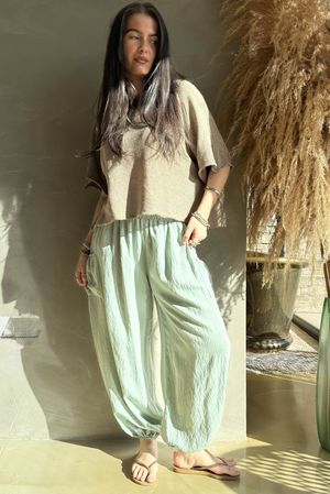 Basso Shirring Balloon Pant Soft Sage